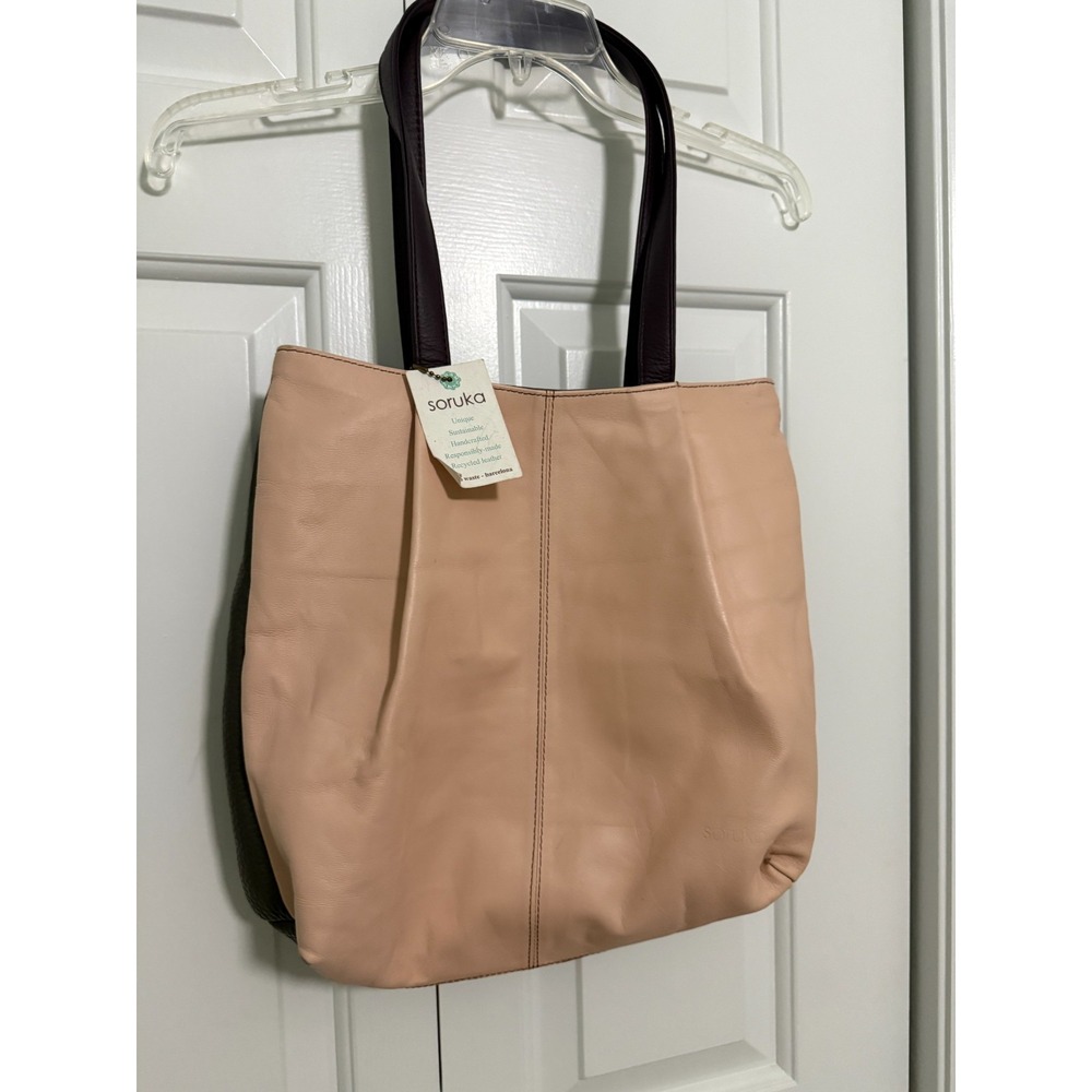 NWT pink Soruka handbag purse‎ recycled leather Barcelona multi pocket new